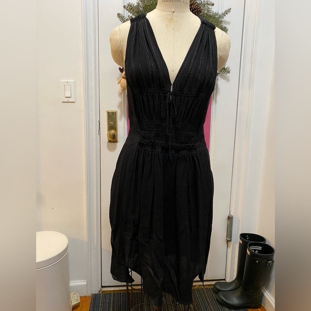 Isabel Marant Black Sleeveless V-Neck Mini Dress